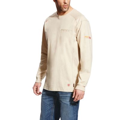 Ariat FR Air Crew - T Shirts Beige Donker Heren - 35560-198